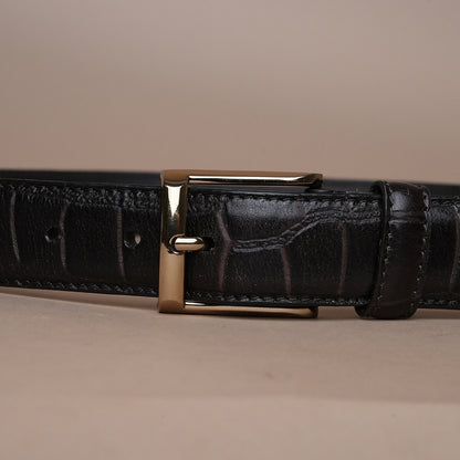 Croco Genuine Leather Cowboy Belt for Men