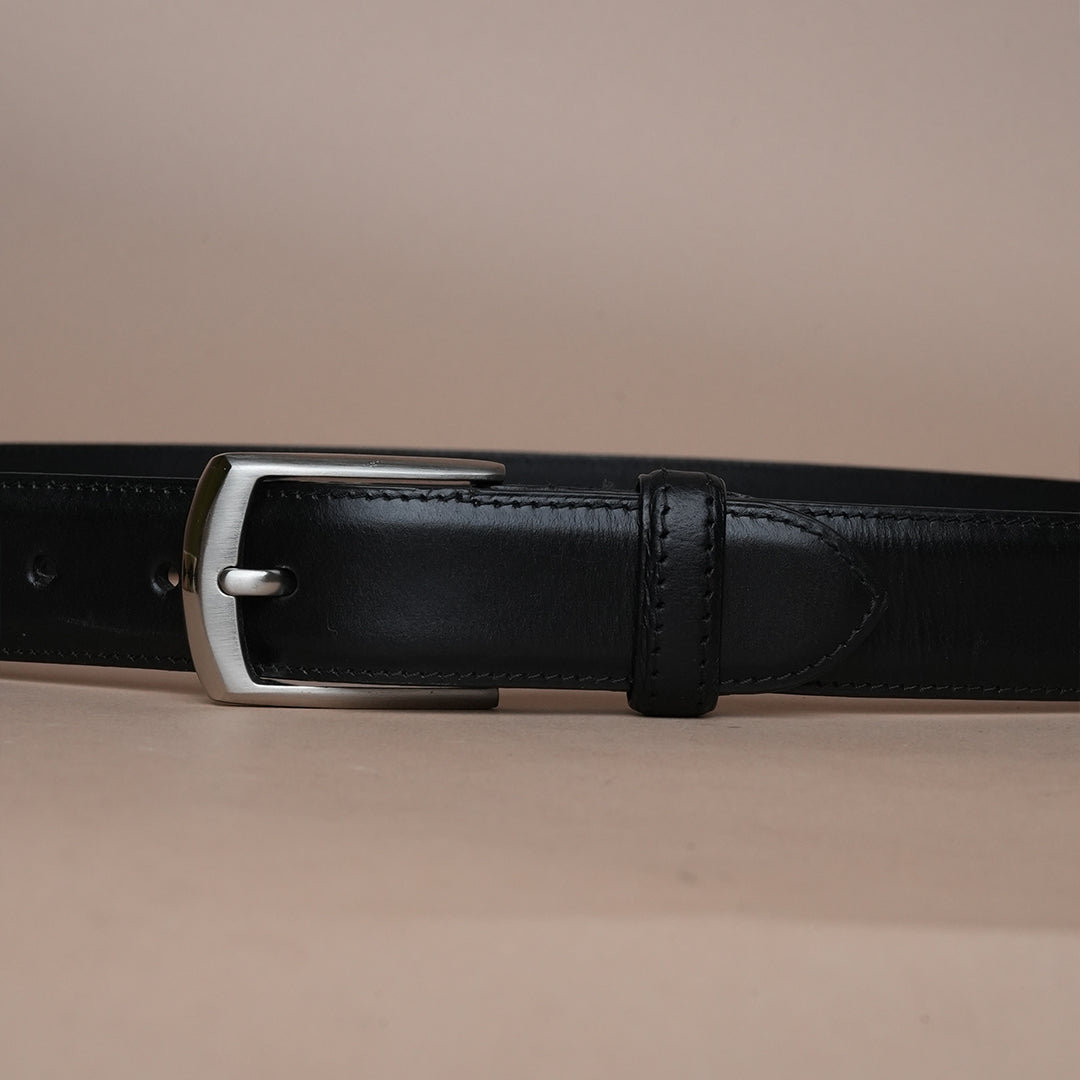Men’s Black Plain Leather Belt | Handcrafted leather belt