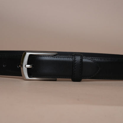 Men’s Black Plain Leather Belt | Handcrafted leather belt