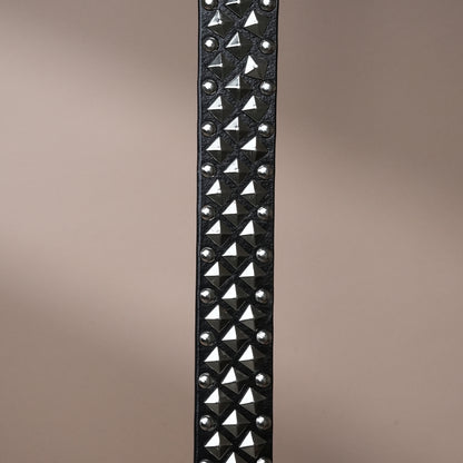 Handmade Leather Black Studded Cowboy Belt for Men