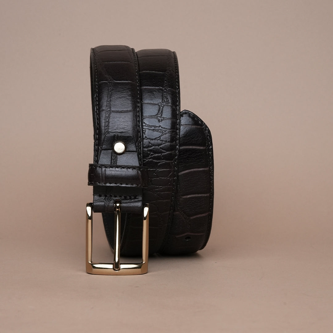 Croco Genuine Leather Cowboy Belt for Men