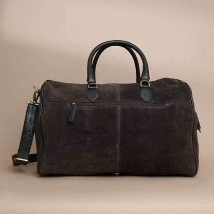 Premium Dark Brown Genuine Leather Duffle Travel Bag