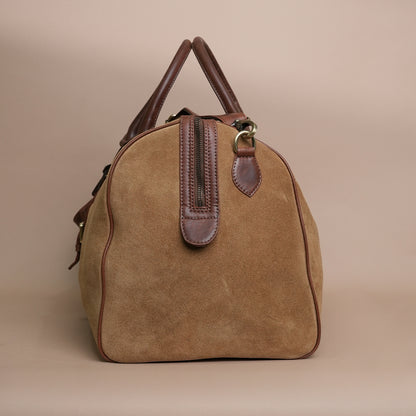 Classic Tan Suede Leather  Duffle Bag