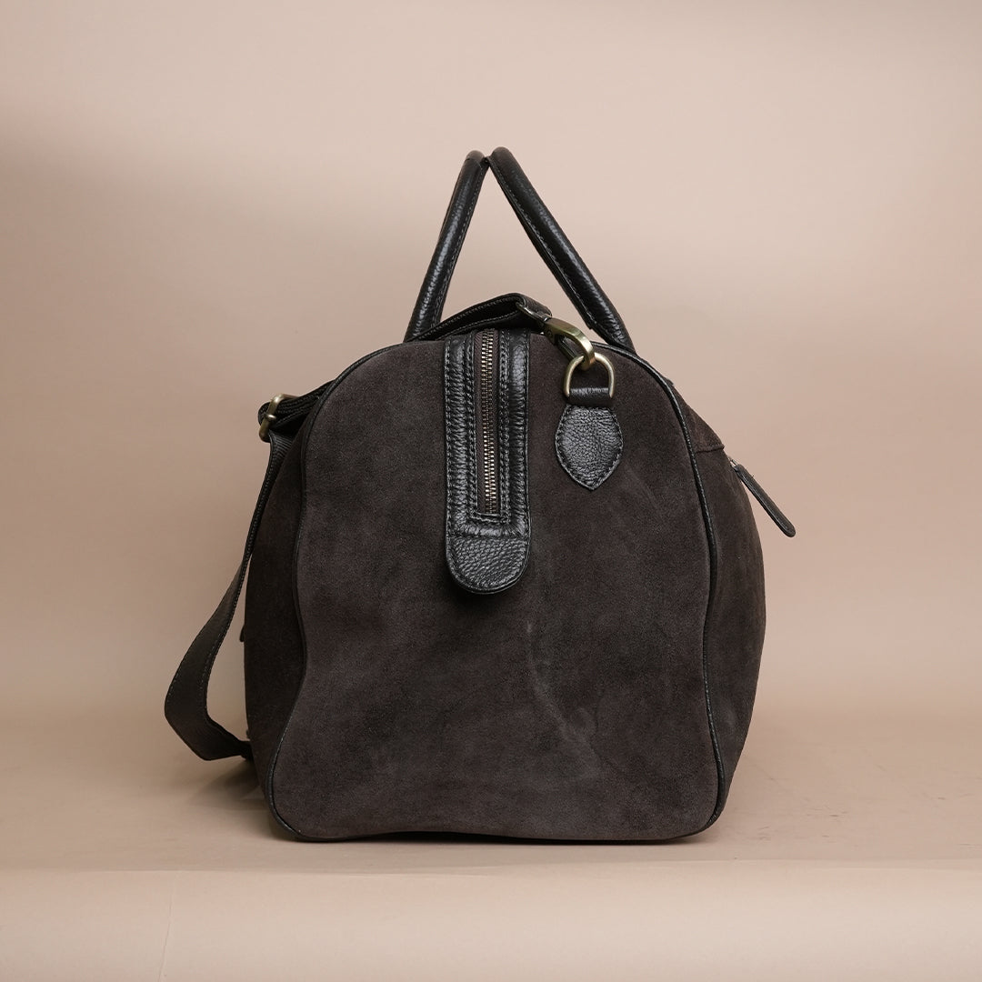 Premium Dark Brown Genuine Leather Duffle Travel Bag