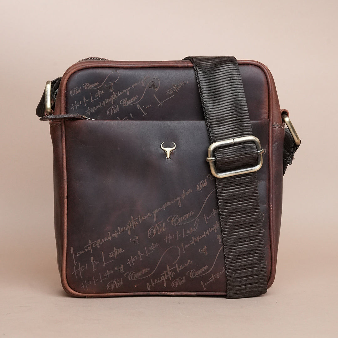 Piel Cuero Brown OilPullUp Laser Work Side Bag – Signature Series