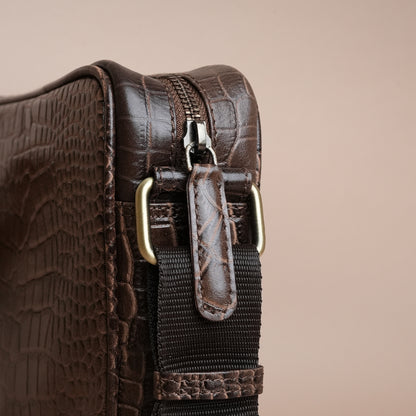 Piel Cuero Pure Leather Crossbody Bag for Men - Durable & Handmade Tan Brown