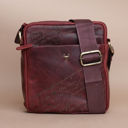 Piel Cuero Red Laser Work Side Bag – Oil Pull‑Up Leather Signature Series
