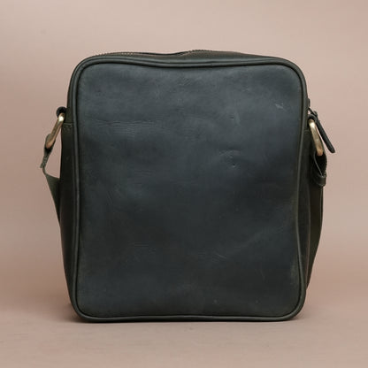 Piel Cuero Bottle Green Laser Work Side Bag – Oil Pull‑Up Leather Signature Series