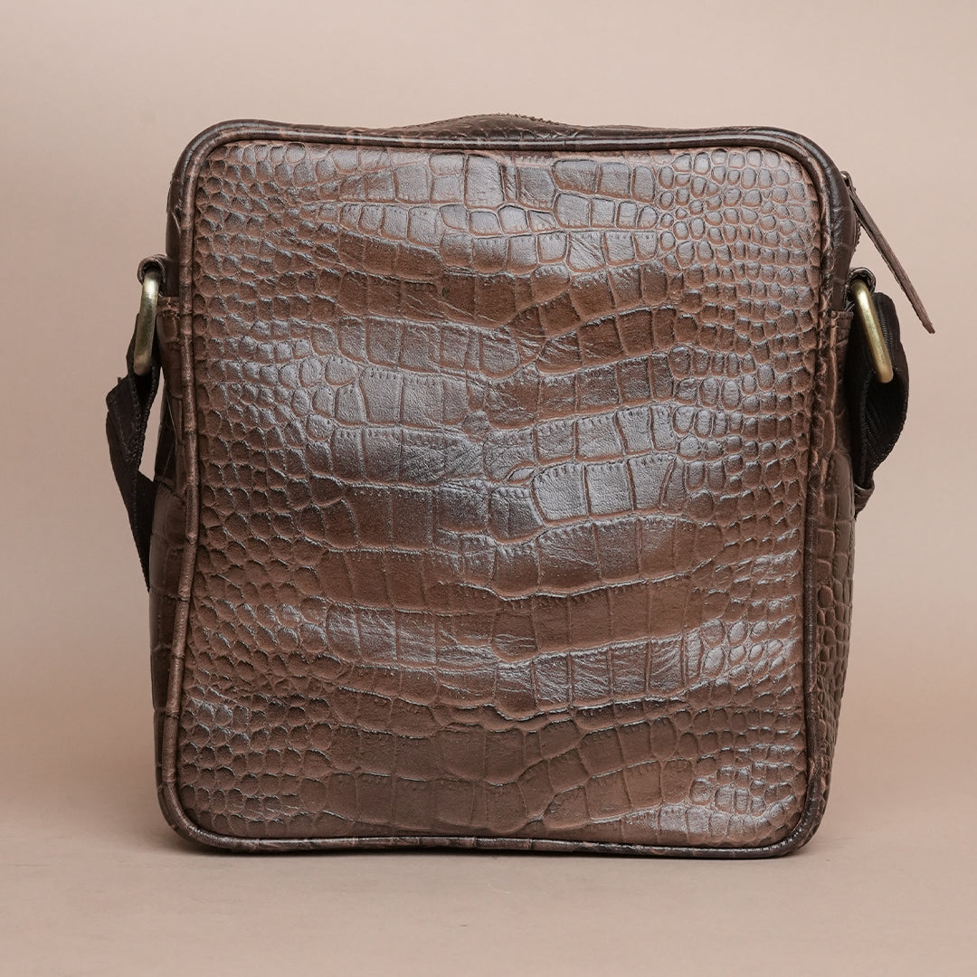 Piel Cuero Pure Leather Crossbody Bag for Men - Durable & Handmade Tan Brown