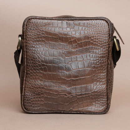 Piel Cuero Pure Leather Crossbody Bag for Men - Durable & Handmade Tan Brown