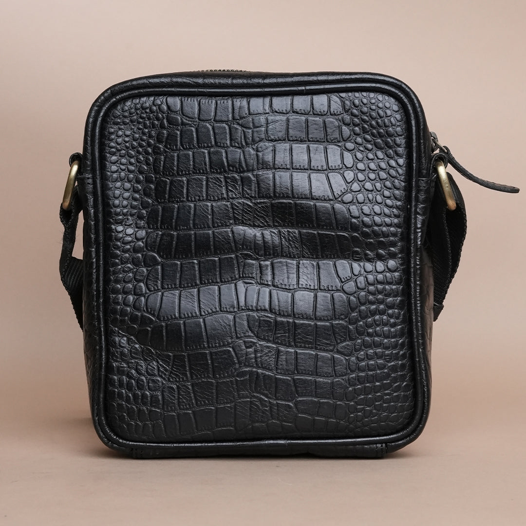Piel Cuero Pure Leather Crossbody Bag for Men - Durable & Handmade Black