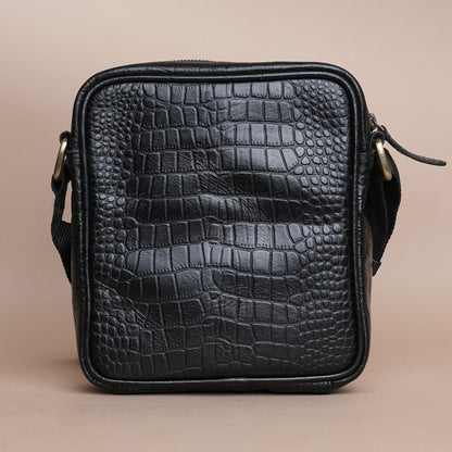 Piel Cuero Pure Leather Crossbody Bag for Men - Durable & Handmade Black