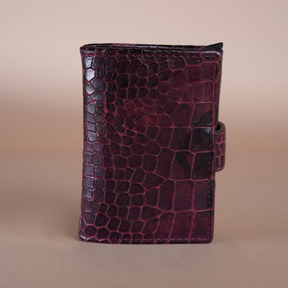 Piel Cuero Cherry Croc Texture Leather Card Holder  for Men