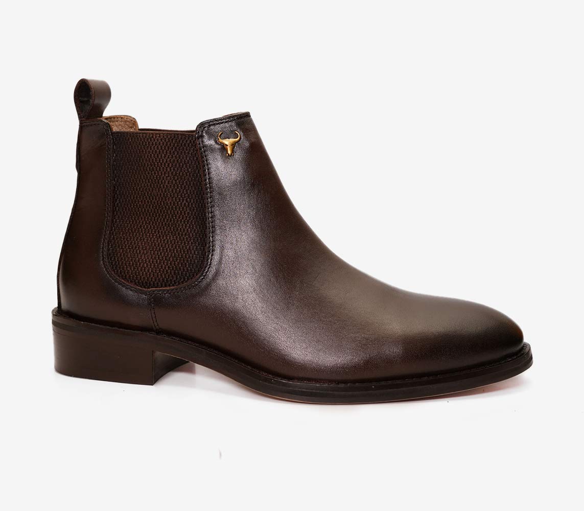 Brown Leather Chelsea Boots