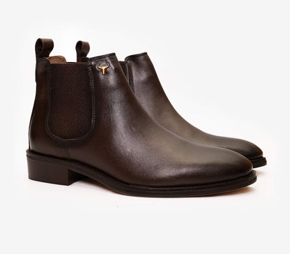 Bespoke leather boots with logo