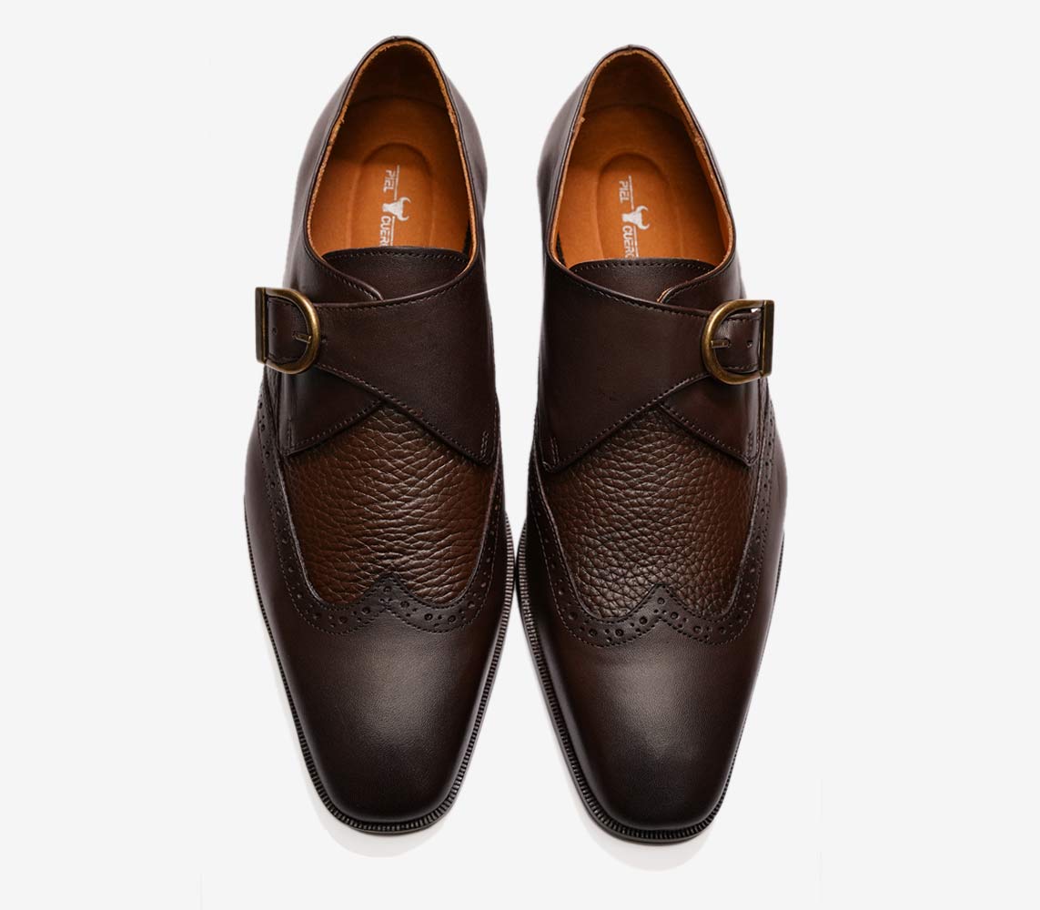 Piel Cuero Handmade Double Monk Strap Leather Shoes