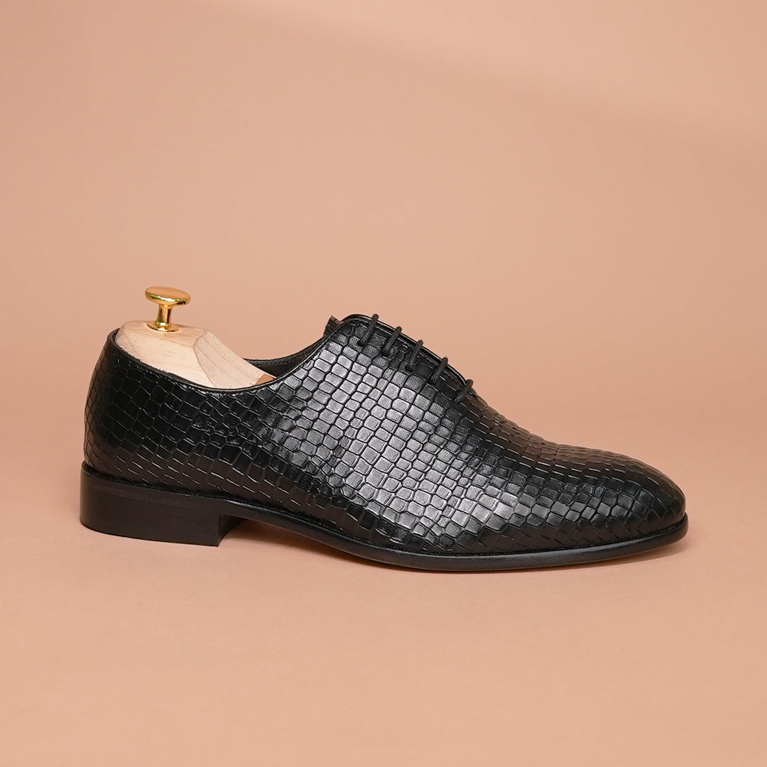 Piel Cuero Handcrafted Croc Leather Oxford Shoes