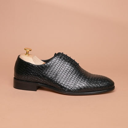 Piel Cuero Handcrafted Croc Leather Oxford Shoes