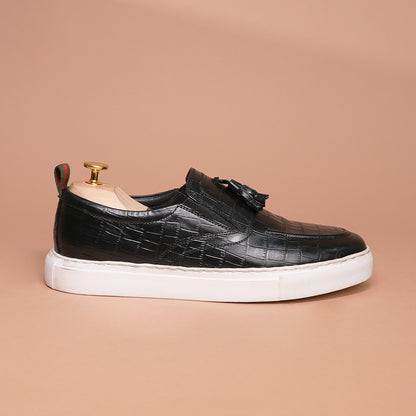 Piel Cuero Croc Slip-On Sneakers