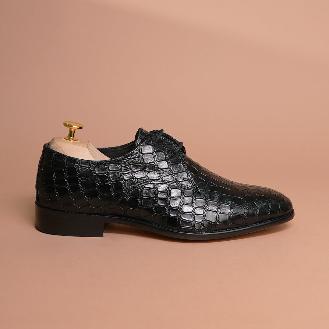 Piel Cuero Handcrafted Croc Leather oxford Shoes