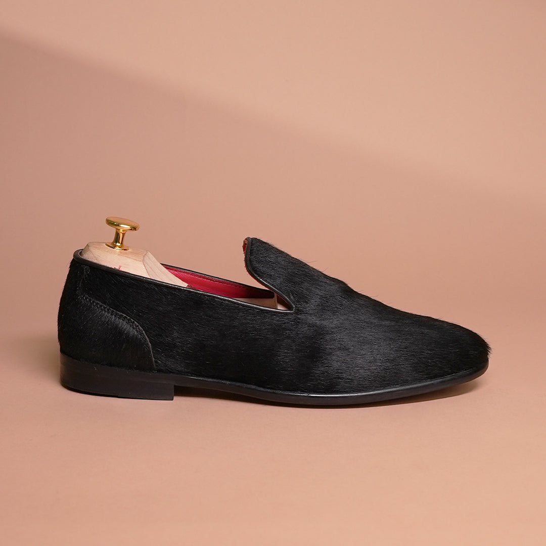 Handcrafted Black  Leather Loafers