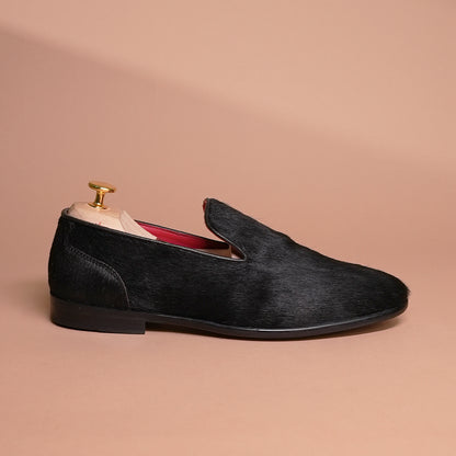 Handcrafted Black  Leather Loafers