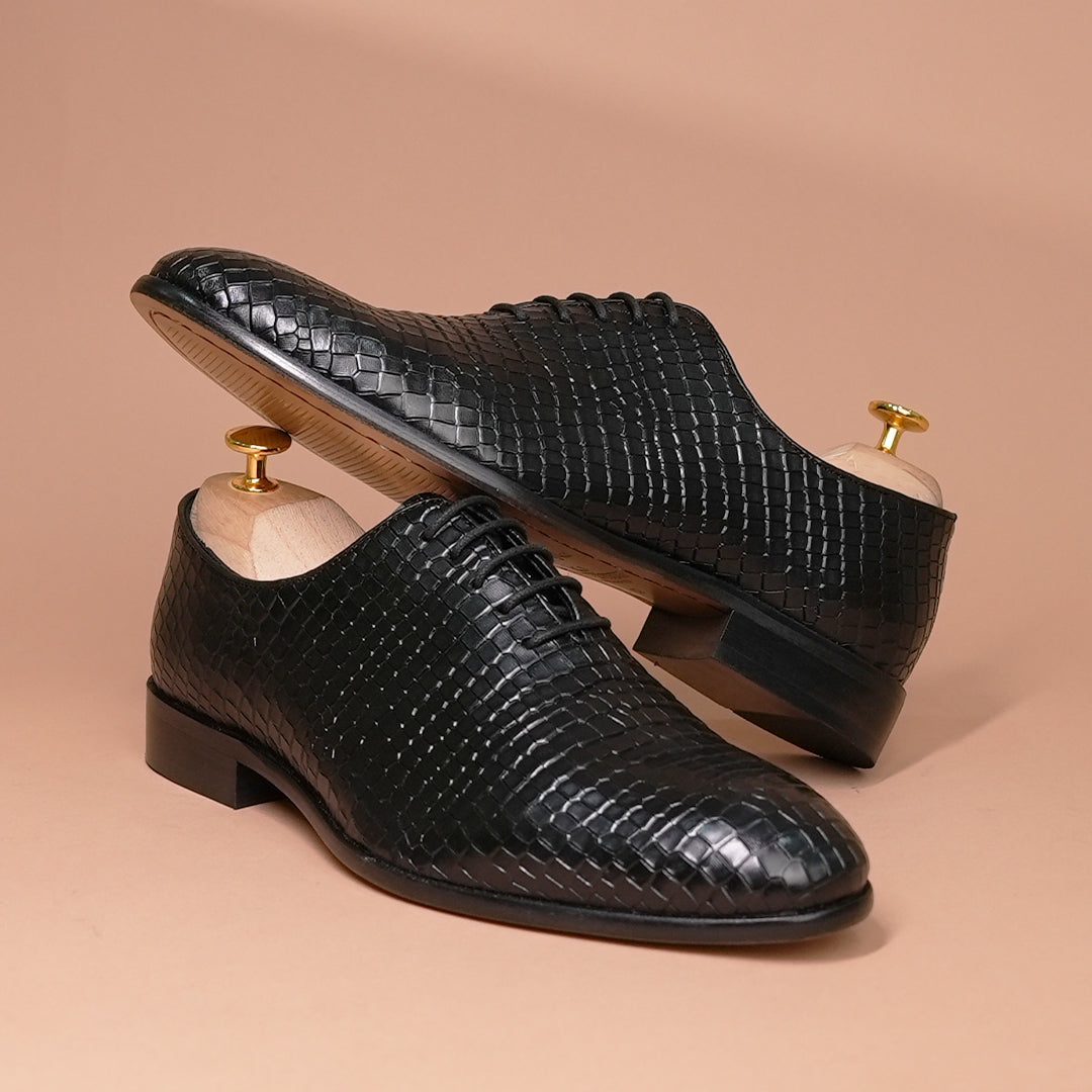 Piel Cuero Handcrafted Croc Leather Oxford Shoes