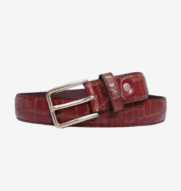 Durable Cherry leather belt for daily use
