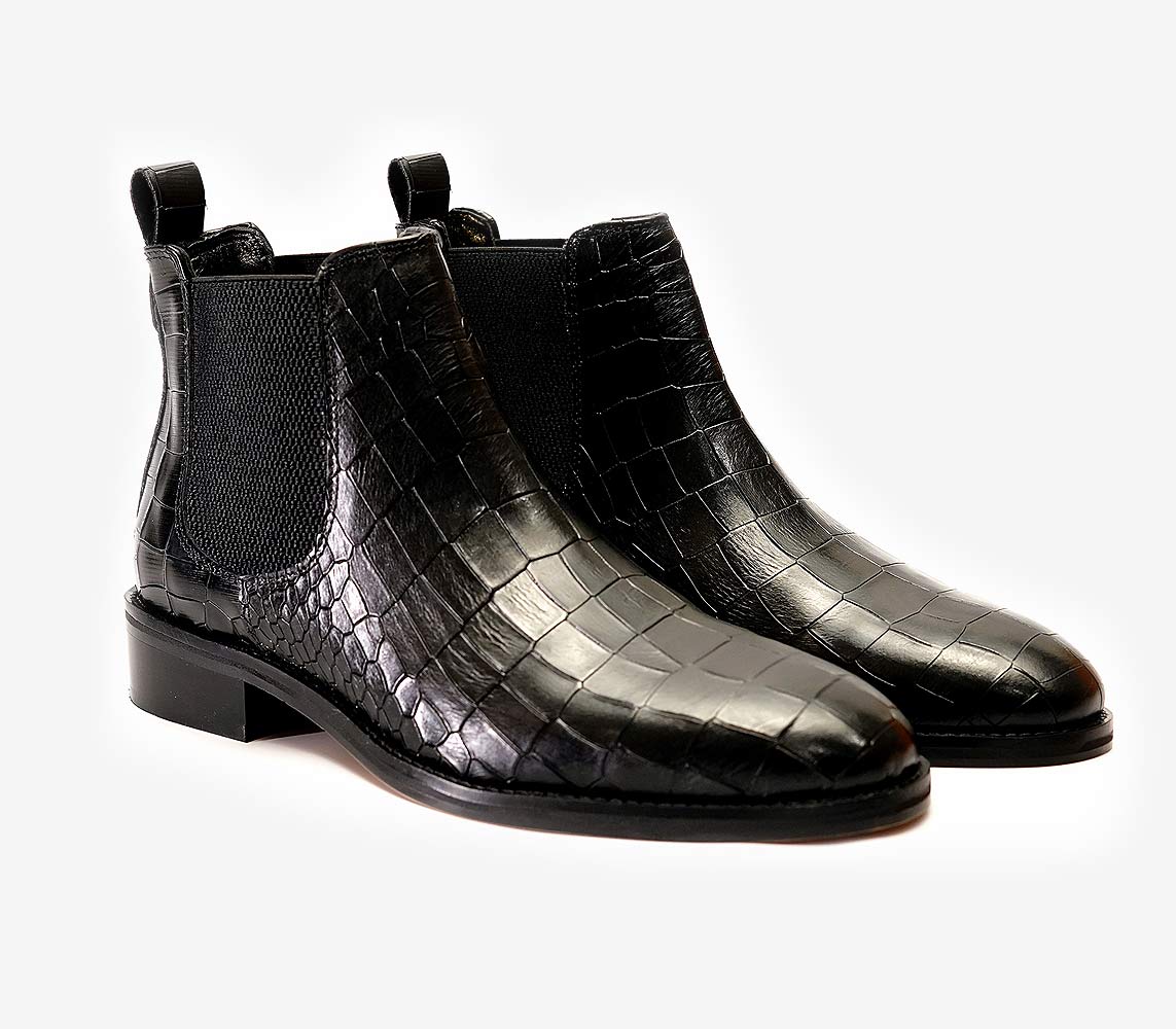 Genuine Leather black Chelsea boots 