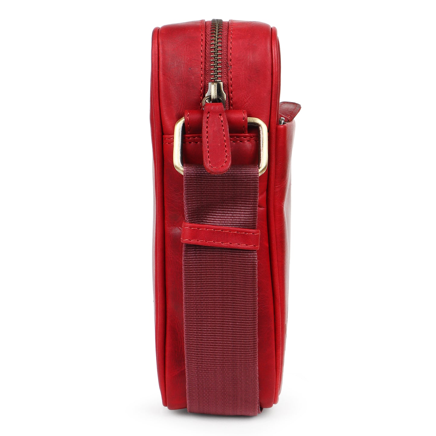 Piel Cuero Red Laser Work Side Bag – Oil Pull‑Up Leather Signature Series