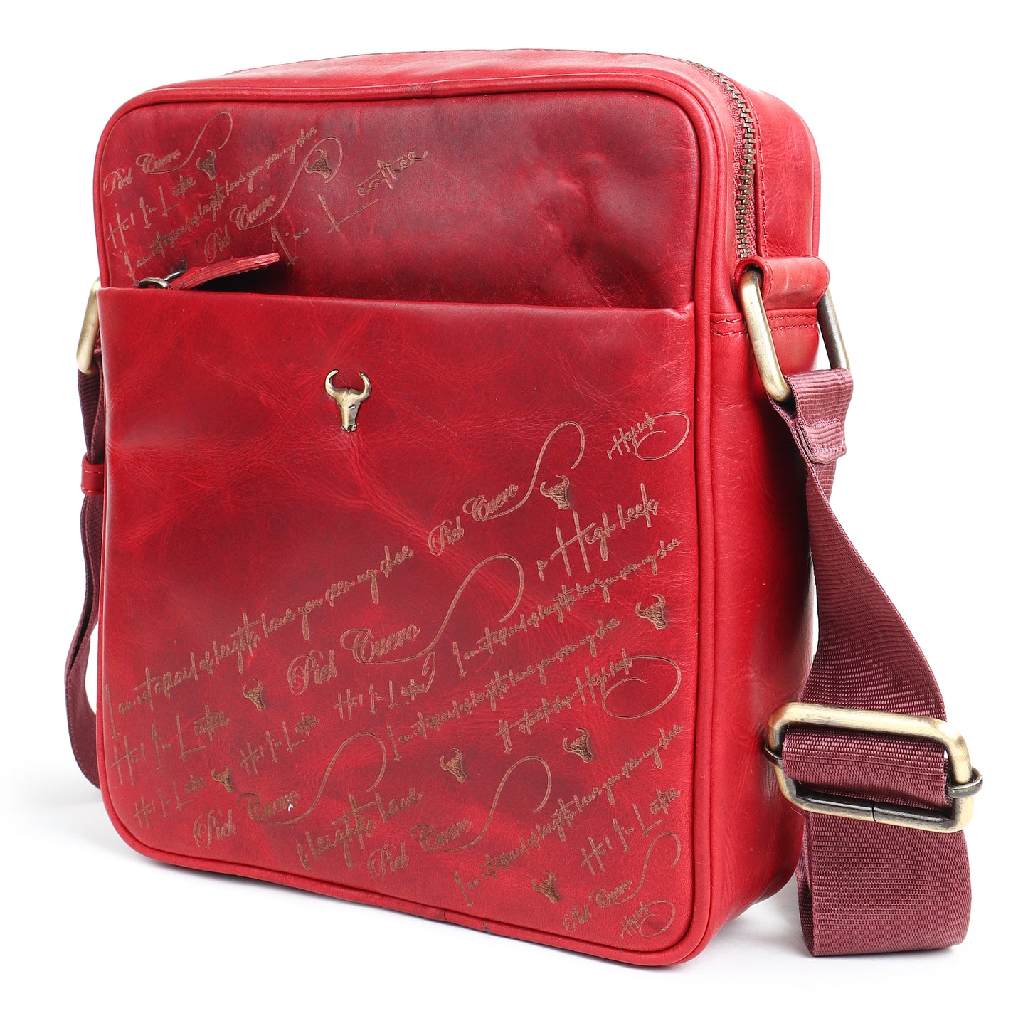Piel Cuero Red Laser Work Side Bag – Oil Pull‑Up Leather Signature Series