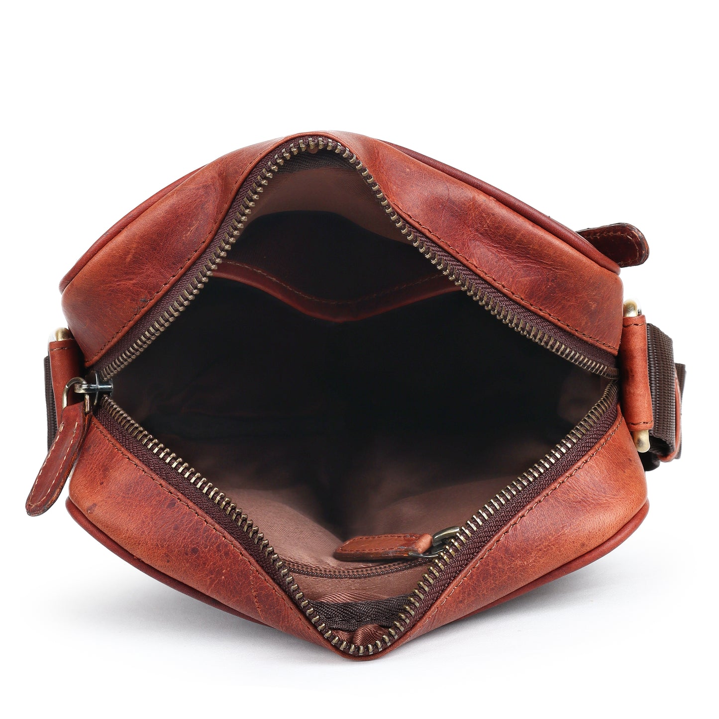 Piel Cuero Brown OilPullUp Laser Work Side Bag – Signature Series
