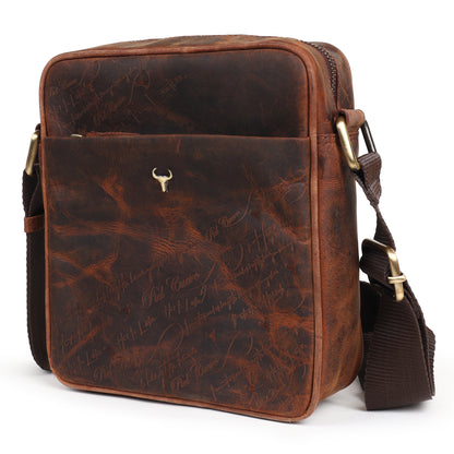 Brown Hunter Leather Laser Work(Signature Series) Side Bag