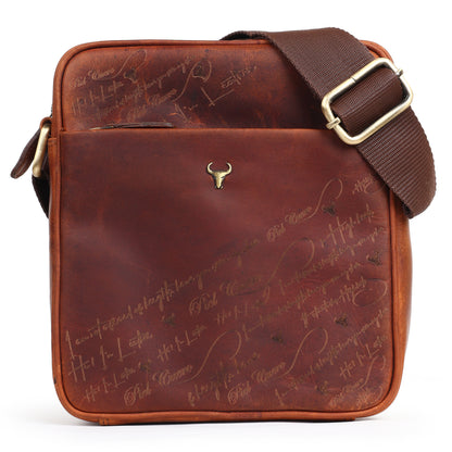 Piel Cuero Tan Oil Laser Side Bag – Oil Pull‑Up Signature Series