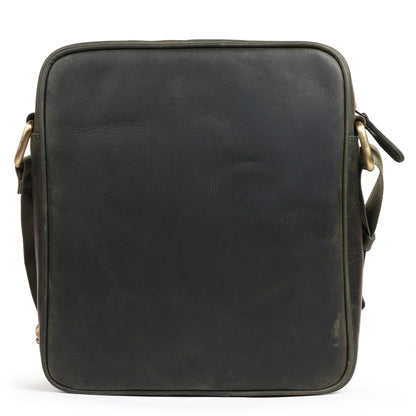 Piel Cuero Bottle Green Laser Work Side Bag – Oil Pull‑Up Leather Signature Series