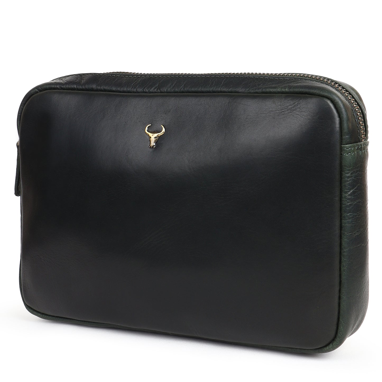 Piel Cuero Green Solder Cross Body Bag in Oil Pull‑Up Leather