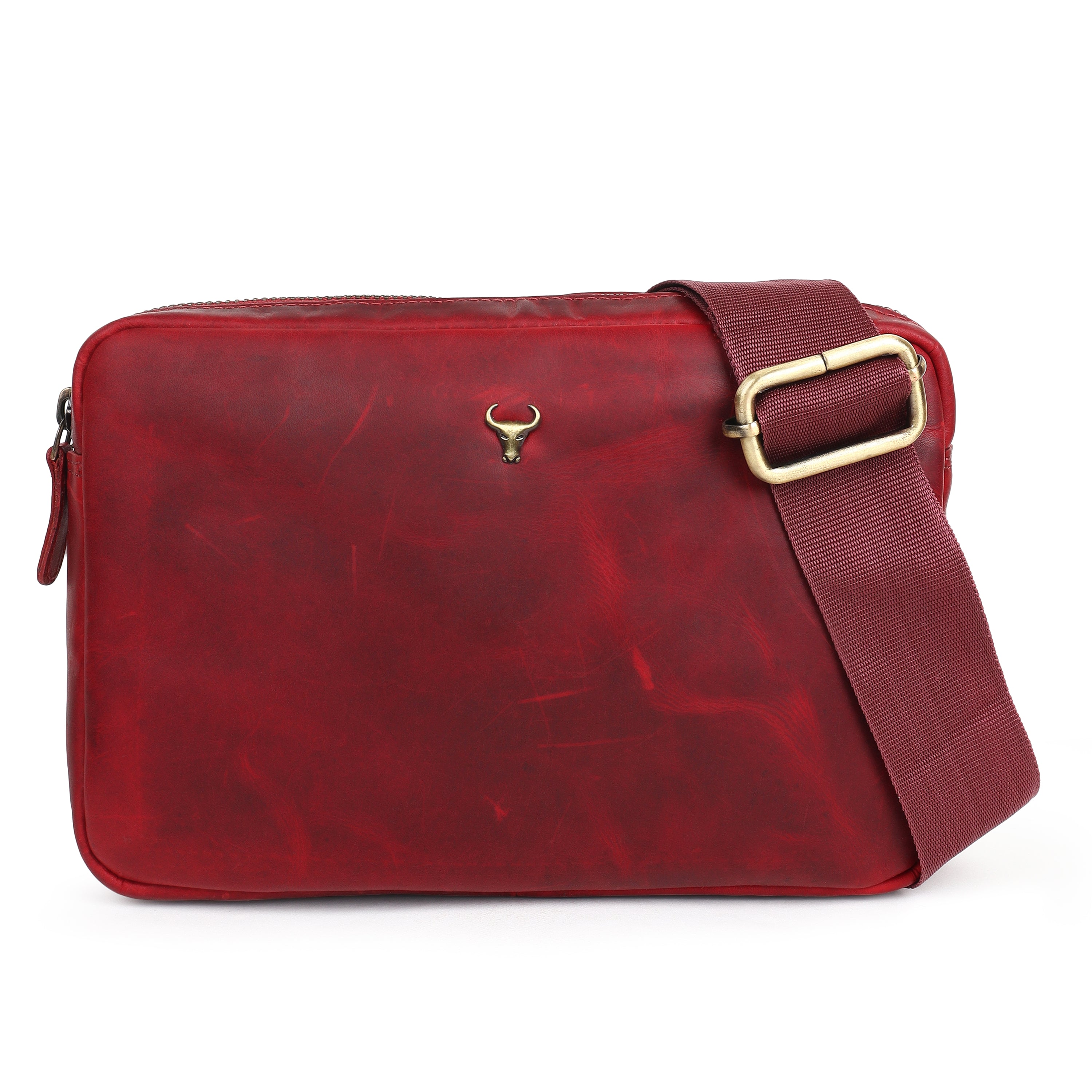 Piel Cuero Brown Mild Cross Body Bag in Oil Pull‑Up Leather