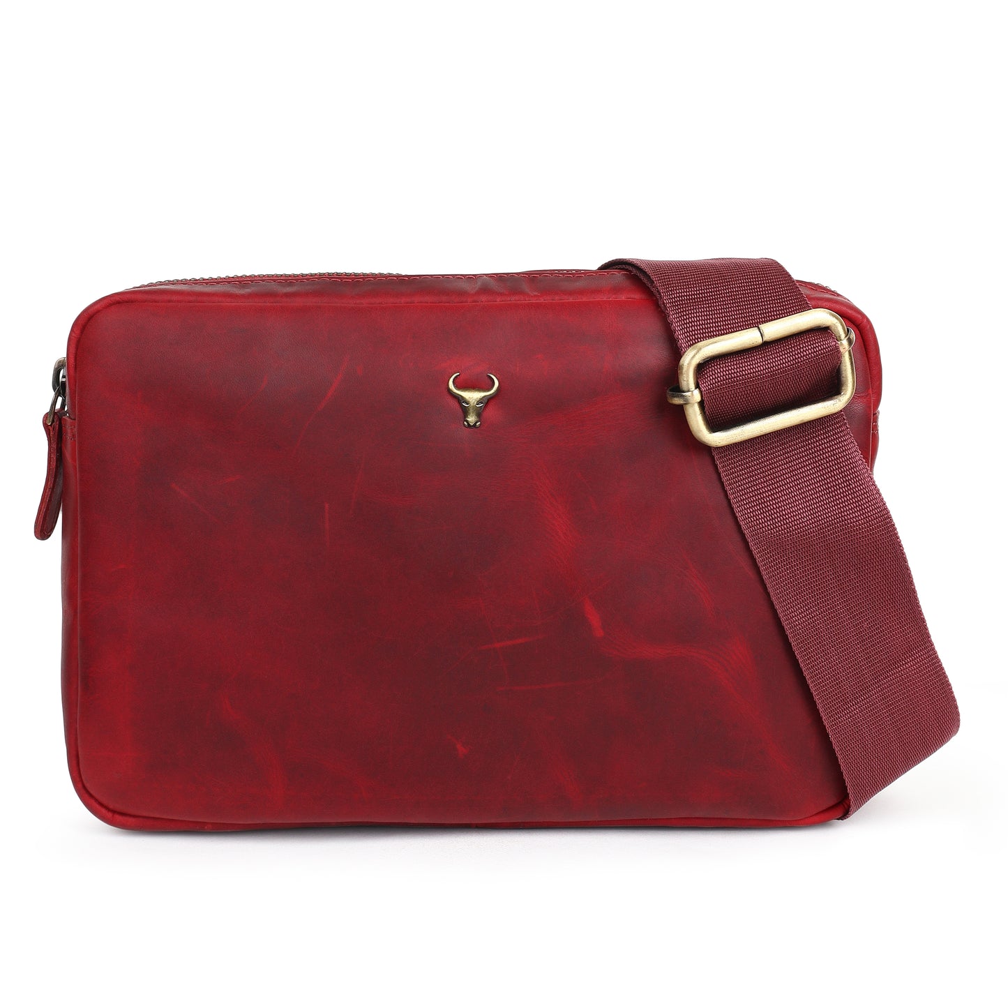 Piel Cuero Brown Mild Cross Body Bag in Oil Pull‑Up Leather