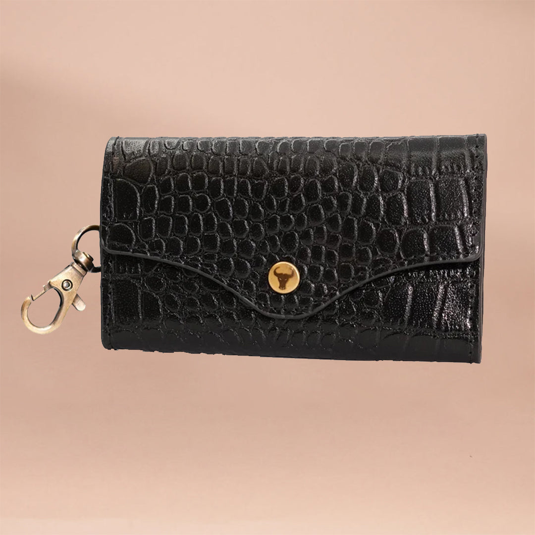 Genuine Leather Key Case | Piel Cuero - Secure Key Storage Black