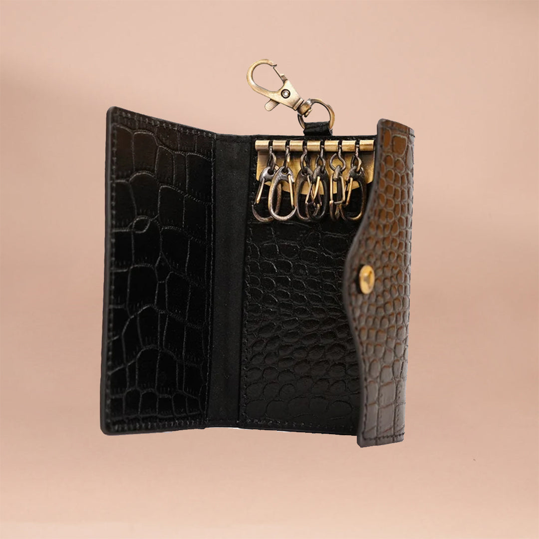 Genuine Leather Key Case | Piel Cuero - Secure Key Storage Black