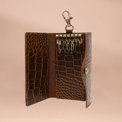 Genuine Leather Key Case | Piel Cuero - Secure Key Storage Tan Brown