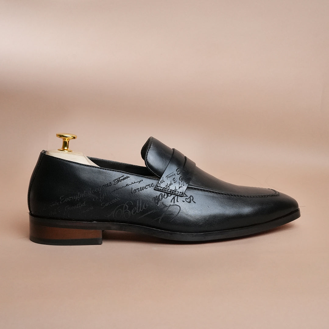 Pure Leather Premium Black Loafer Shoes