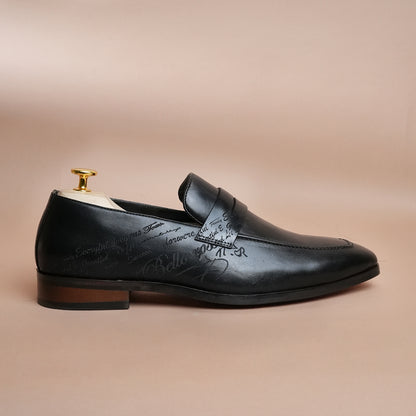 Pure Leather Premium Black Loafer Shoes