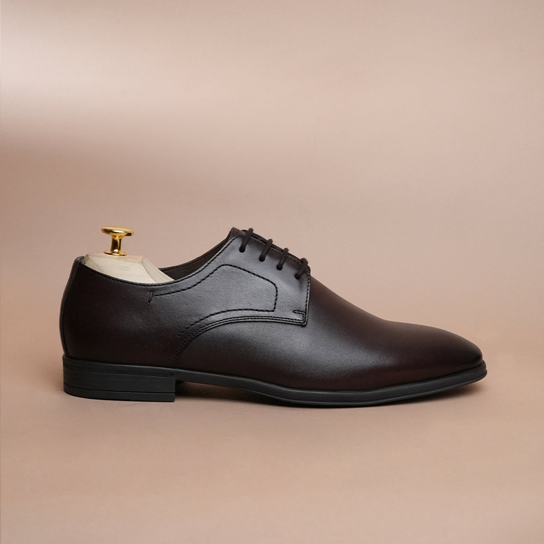 Men’s Leather Oxford Shoes – Classic Plain Toe Formal Style