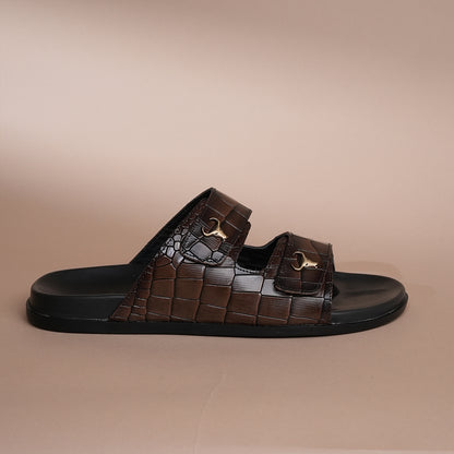Piel Cuero Men’s Handcrafted Brown Leather Slippers