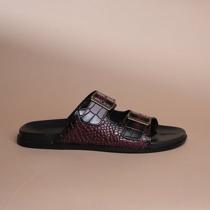 Piel Cuero Men’s Handcrafted Cherry Leather Slippers