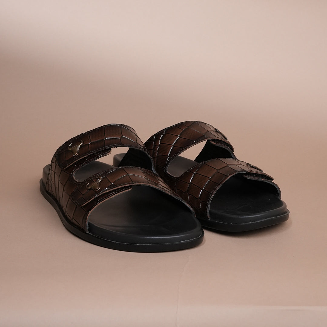 Piel Cuero Men’s Handcrafted Brown Leather Slippers