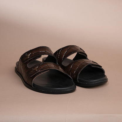Piel Cuero Men’s Handcrafted Brown Leather Slippers