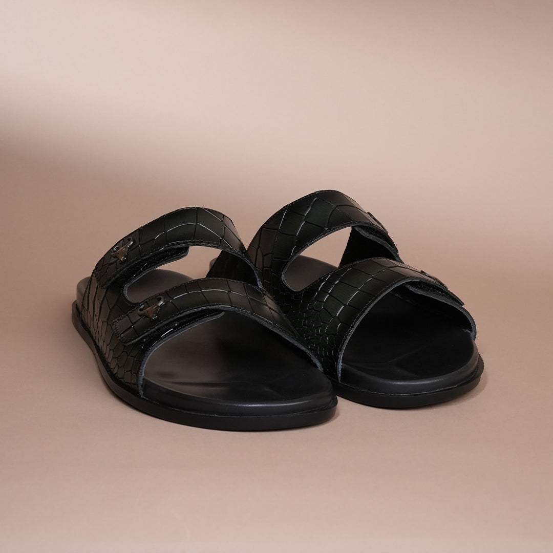 Piel Cuero Men’s Handcrafted Green Leather Slippers