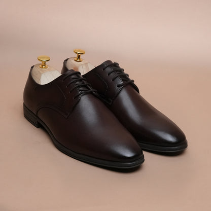 Men’s Leather Oxford Shoes – Classic Plain Toe Formal Style